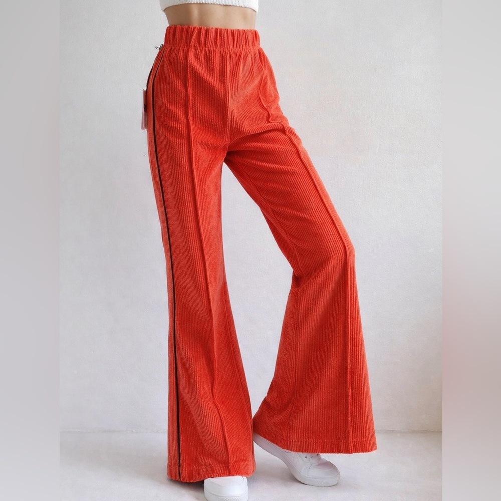 BDG Orange Corduroy Flare Pants XSP High Rise Wide Leg Y2K